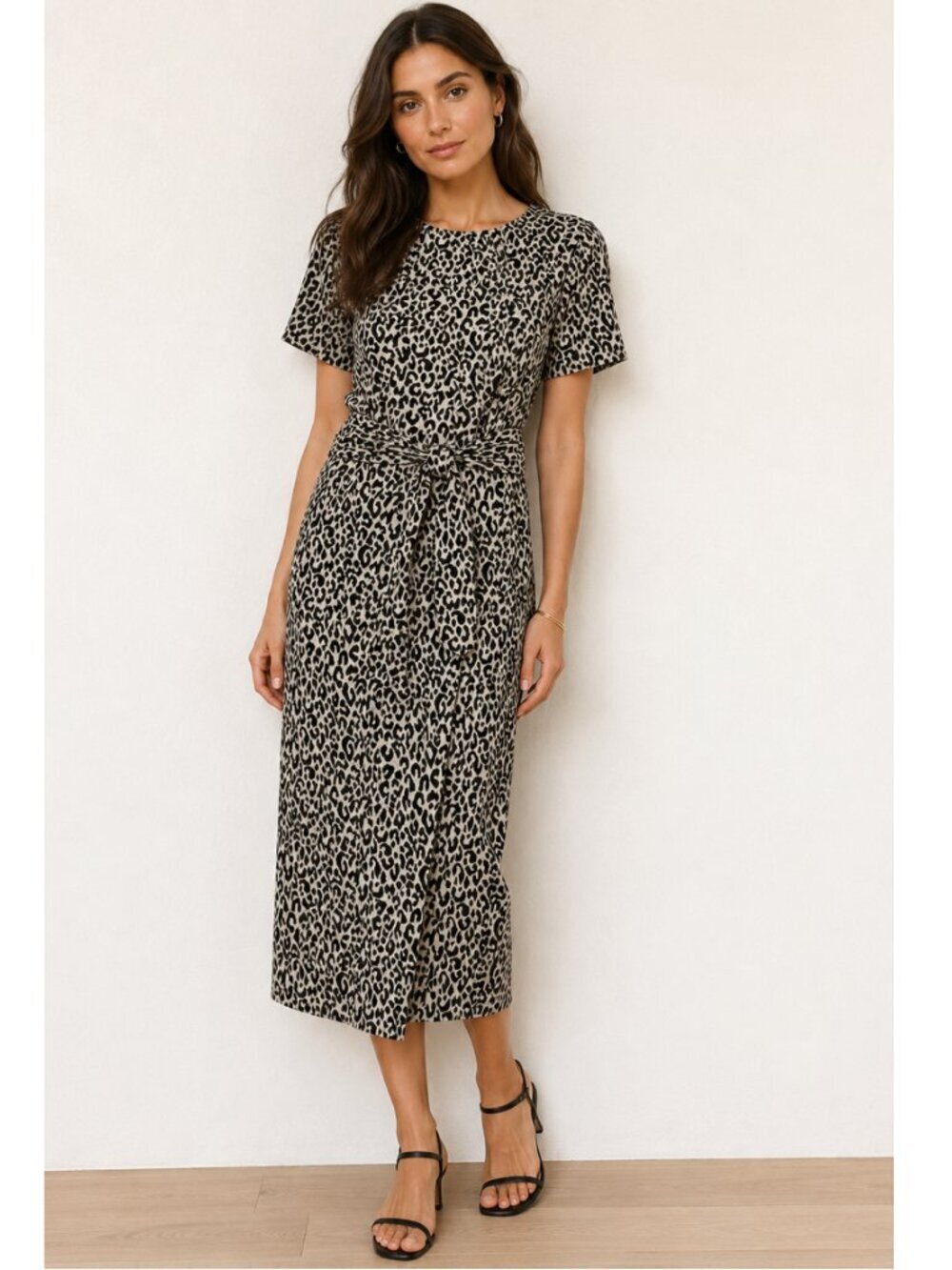 Zara Midi Animal Print Dress Small